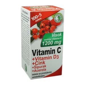 Vitamin C 1200mg+vitamin D3+cink+šipurak+acerola tbl a105 Herbapharma
