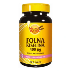 Folna kiselina 400 μg Natural Wealth tbl 100