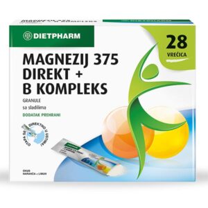 Magnezij 375 direkt + B kompleks granule a28 vrećica Dietpharm