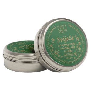 Svijeća od sojinog voska i etarskog ulja bosiljka 26,5 g Heti