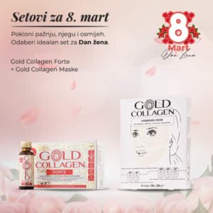 Gold collagen forte 10x50ml + Gold collagen hydrogel mask set a4