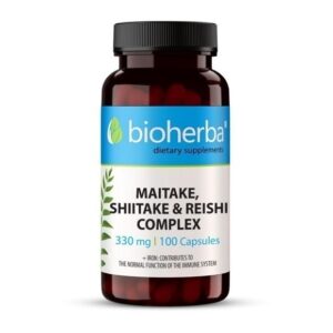 Maitake, Šitake i Reiši Kompleks 380 mg Kapsule, a 100 Cps – Bioherba