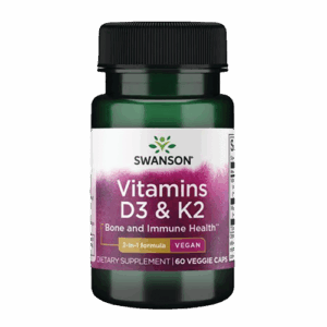 SWANSON VITAMINS D3 & K2 -2000IU &75mcg a60