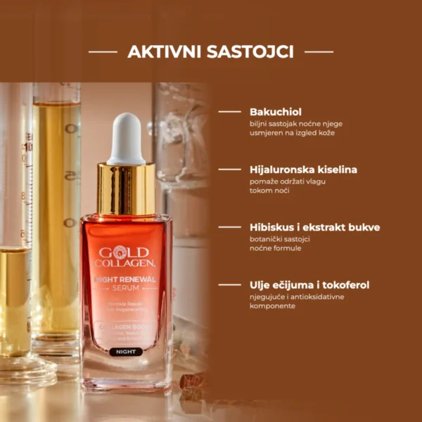 Gold Collagen Night Renewal Serum — aktivni sastojci